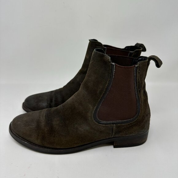 THURSDAY BOOT CO. NYC WOMEN'S DUCHESS CHELSEA BOOTS DARK OLIVE SUEDE 8.5 - Picture 3 of 16